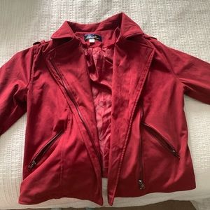 Blue Rain Large Burgundy Moto Jacket